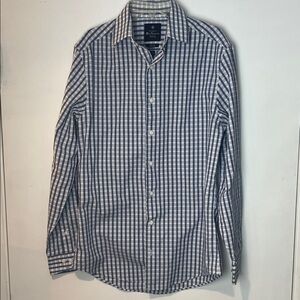 Ben Sherman Blue and White Checkered Button Down Shirt